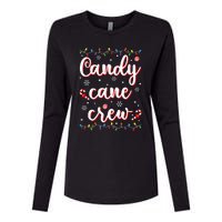 Candy Cane Crew Funny Christmas Candy Lover Xmas Pajamas Womens Cotton Relaxed Long Sleeve T-Shirt