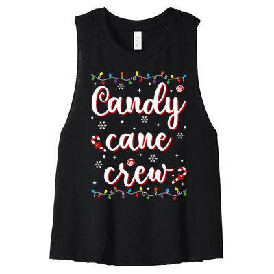 Candy Cane Crew Funny Christmas Candy Lover Xmas Pajamas Women's Racerback Cropped Tank