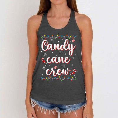 Candy Cane Crew Funny Christmas Candy Lover Xmas Pajamas Women's Knotted Racerback Tank