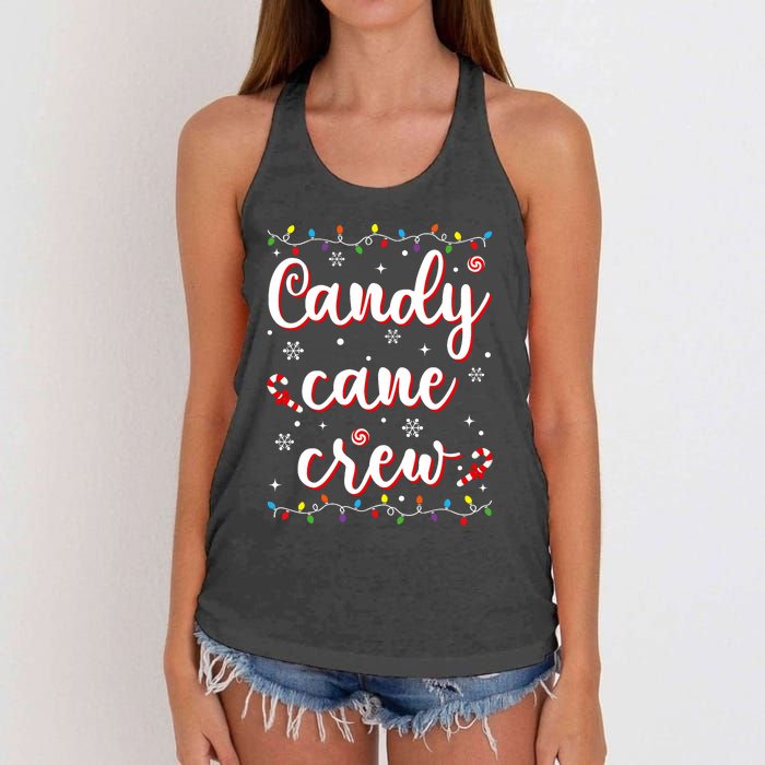 Candy Cane Crew Funny Christmas Candy Lover Xmas Pajamas Women's Knotted Racerback Tank