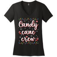 Candy Cane Crew Funny Christmas Candy Lover Xmas Pajamas Women's V-Neck T-Shirt