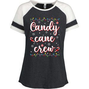 Candy Cane Crew Funny Christmas Candy Lover Xmas Pajamas Enza Ladies Jersey Colorblock Tee