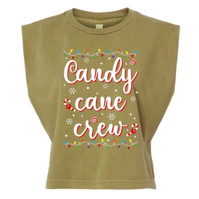 Candy Cane Crew Funny Christmas Candy Lover Xmas Pajamas Garment-Dyed Women's Muscle Tee