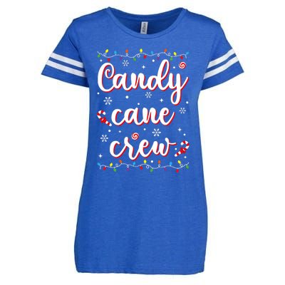 Candy Cane Crew Funny Christmas Candy Lover Xmas Pajamas Enza Ladies Jersey Football T-Shirt