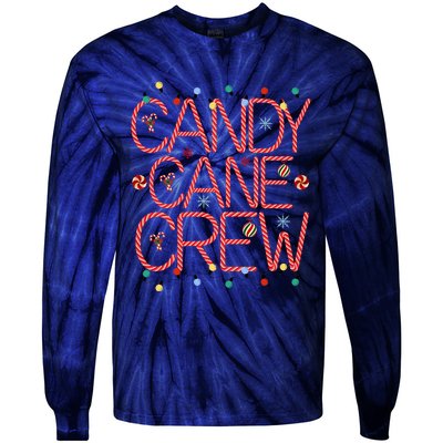 Candy Cane Crew Funny Christmas Candy Cane Lover Xmas Pajama Tie-Dye Long Sleeve Shirt