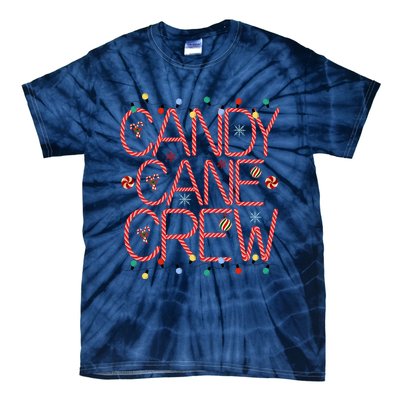 Candy Cane Crew Funny Christmas Candy Cane Lover Xmas Pajama Tie-Dye T-Shirt