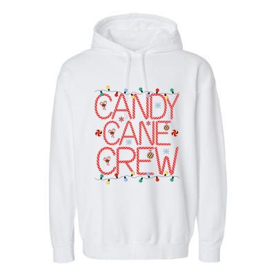 Candy Cane Crew Funny Christmas Candy Cane Lover Xmas Pajama Garment-Dyed Fleece Hoodie