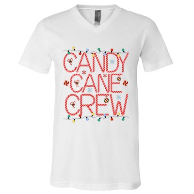 Candy Cane Crew Funny Christmas Candy Cane Lover Xmas Pajama V-Neck T-Shirt