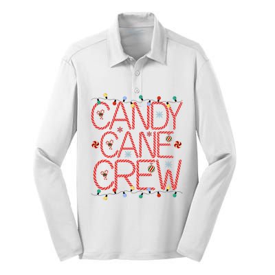 Candy Cane Crew Funny Christmas Candy Cane Lover Xmas Pajama Silk Touch Performance Long Sleeve Polo