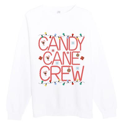 Candy Cane Crew Funny Christmas Candy Cane Lover Xmas Pajama Premium Crewneck Sweatshirt