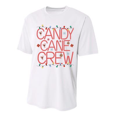 Candy Cane Crew Funny Christmas Candy Cane Lover Xmas Pajama Performance Sprint T-Shirt