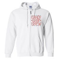 Candy Cane Crew Funny Christmas Candy Cane Lover Xmas Pajama Full Zip Hoodie