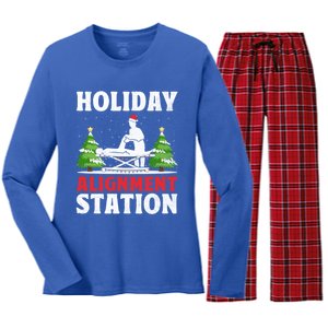 Christmas Chiropractor Chiropractic Profession Holiday Chiro Gift Women's Long Sleeve Flannel Pajama Set 