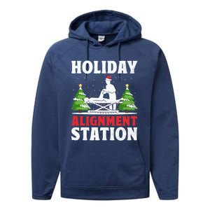 Christmas Chiropractor Chiropractic Profession Holiday Chiro Gift Performance Fleece Hoodie