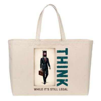 Conservative Cancel Culture Think While Its Still Legal Cotton Canvas Jumbo Tote