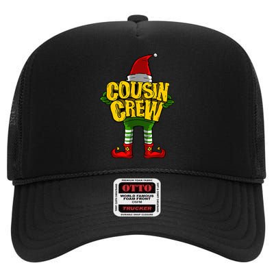 Cousin Crew Christmas Elf Matching Family High Crown Mesh Back Trucker Hat