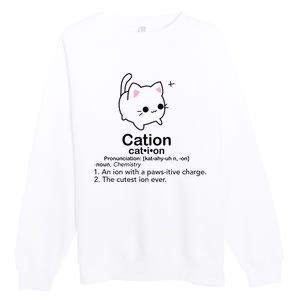 Cat Cation Cute Kitty Cation Premium Crewneck Sweatshirt