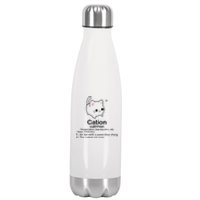 Cat Cation Cute Kitty Cation Stainless Steel Insulated Water Bottle