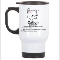 Cat Cation Cute Kitty Cation Stainless Steel Travel Mug