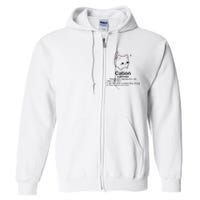 Cat Cation Cute Kitty Cation Full Zip Hoodie