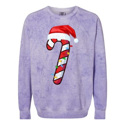 Candy Cane Crew Vintage Christmas Lights Family Matching Colorblast Crewneck Sweatshirt