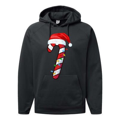 Candy Cane Crew Vintage Christmas Lights Family Matching Performance Fleece Hoodie