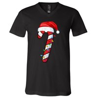 Candy Cane Crew Vintage Christmas Lights Family Matching V-Neck T-Shirt