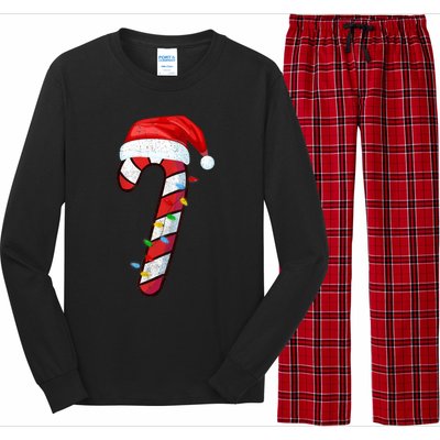 Candy Cane Crew Vintage Christmas Lights Family Matching Long Sleeve Pajama Set