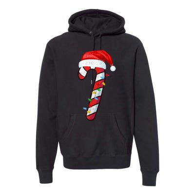 Candy Cane Crew Vintage Christmas Lights Family Matching Premium Hoodie