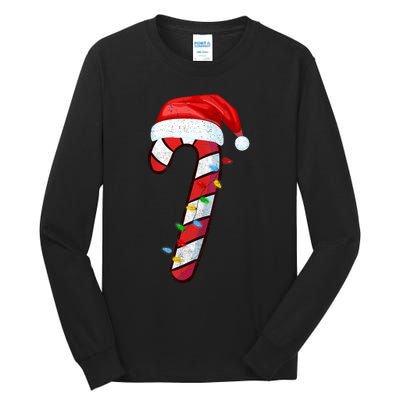 Candy Cane Crew Vintage Christmas Lights Family Matching Tall Long Sleeve T-Shirt