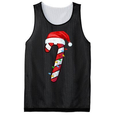 Candy Cane Crew Vintage Christmas Lights Family Matching Mesh Reversible Basketball Jersey Tank