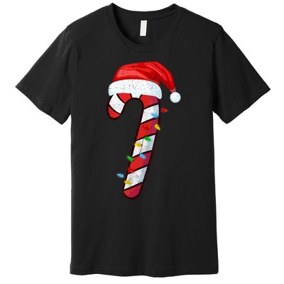 Candy Cane Crew Vintage Christmas Lights Family Matching Premium T-Shirt