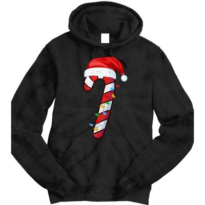 Candy Cane Crew Vintage Christmas Lights Family Matching Tie Dye Hoodie