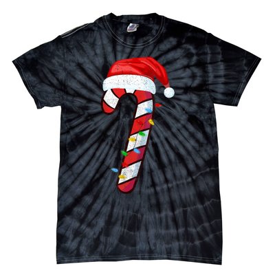 Candy Cane Crew Vintage Christmas Lights Family Matching Tie-Dye T-Shirt