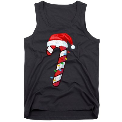 Candy Cane Crew Vintage Christmas Lights Family Matching Tank Top