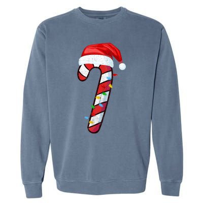 Candy Cane Crew Vintage Christmas Lights Family Matching Garment-Dyed Sweatshirt