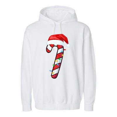 Candy Cane Crew Vintage Christmas Lights Family Matching Garment-Dyed Fleece Hoodie