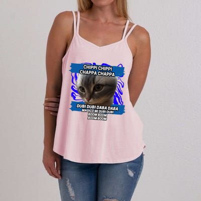 Chippi Chippi Chappa Chappa Dancing Cat Meme Women's Strappy Tank