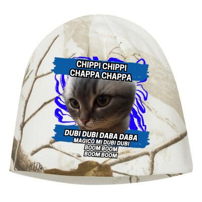 Chippi Chippi Chappa Chappa Dancing Cat Meme Kati - Camo Knit Beanie