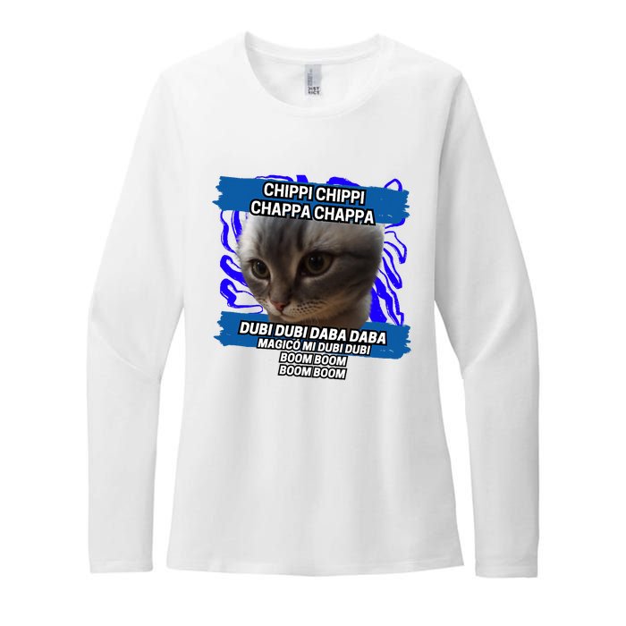 Chippi Chippi Chappa Chappa Dancing Cat Meme Womens CVC Long Sleeve Shirt