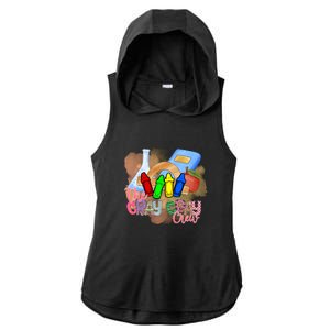 Cray Colors Child Art FunnyCrayon Crew Teacher Student 100 Days Of School Ladies PosiCharge Tri-Blend Wicking Draft Hoodie Tank