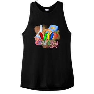 Cray Colors Child Art FunnyCrayon Crew Teacher Student 100 Days Of School Ladies PosiCharge Tri-Blend Wicking Tank