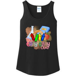 Cray Colors Child Art FunnyCrayon Crew Teacher Student 100 Days Of School Ladies Essential Tank