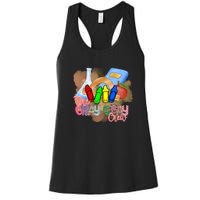 Cray Colors Child Art FunnyCrayon Crew Teacher Student 100 Days Of School Women's Racerback Tank