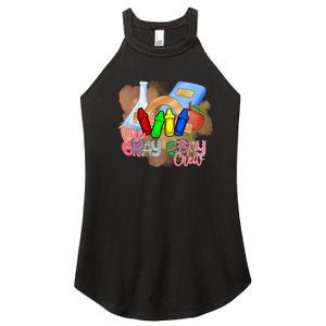 Cray Colors Child Art FunnyCrayon Crew Teacher Student 100 Days Of School Women's Perfect Tri Rocker Tank