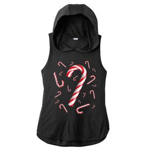 Christmas Candy Cane Mash Up Ladies PosiCharge Tri-Blend Wicking Draft Hoodie Tank