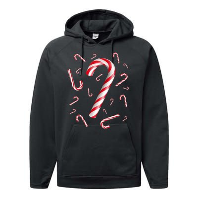 Christmas Candy Cane Mash Up Performance Fleece Hoodie