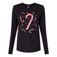 Christmas Candy Cane Mash Up Womens Cotton Relaxed Long Sleeve T-Shirt