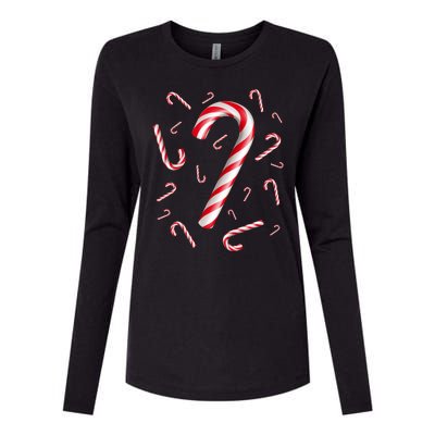 Christmas Candy Cane Mash Up Womens Cotton Relaxed Long Sleeve T-Shirt