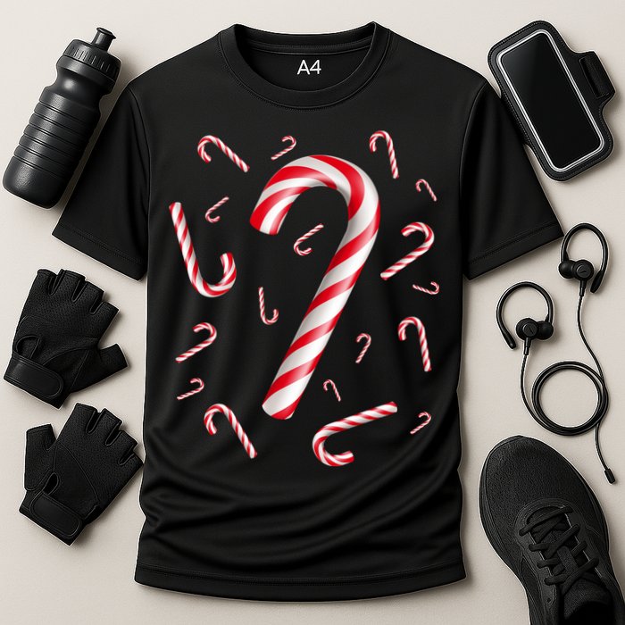 Christmas Candy Cane Mash Up Cooling Performance Crew T-Shirt